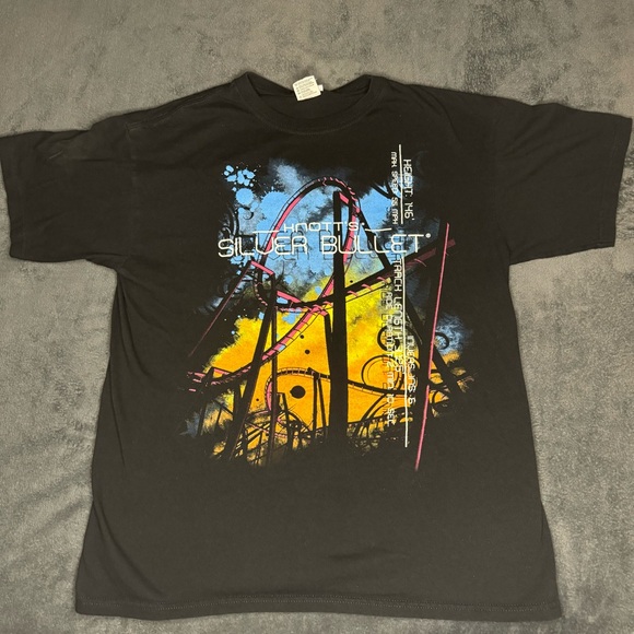 Knotts Berry Farm Roller Coaster Silver Bullet Shirt - Picture 2 of 4